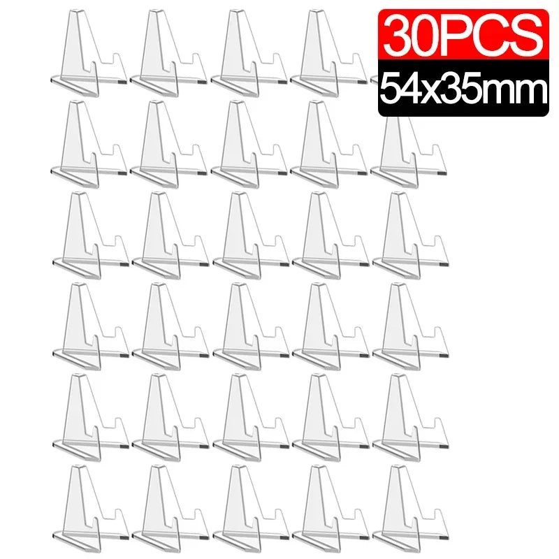 Wholesale Acrylic Coin Display Stand Holders Small Easel Rack Card Commemorative Challenge Coin Capsule Holder Support Qme 30PCS