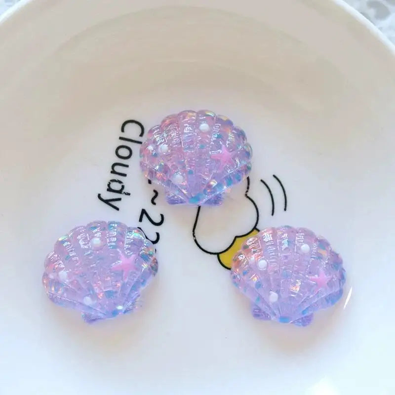 10pcs Mini Kawaii Cute Star Shell Flat Back Cabochons DIY Scrapbook Party Hairpin Accessories Home Decoration Craft Qme StyleB