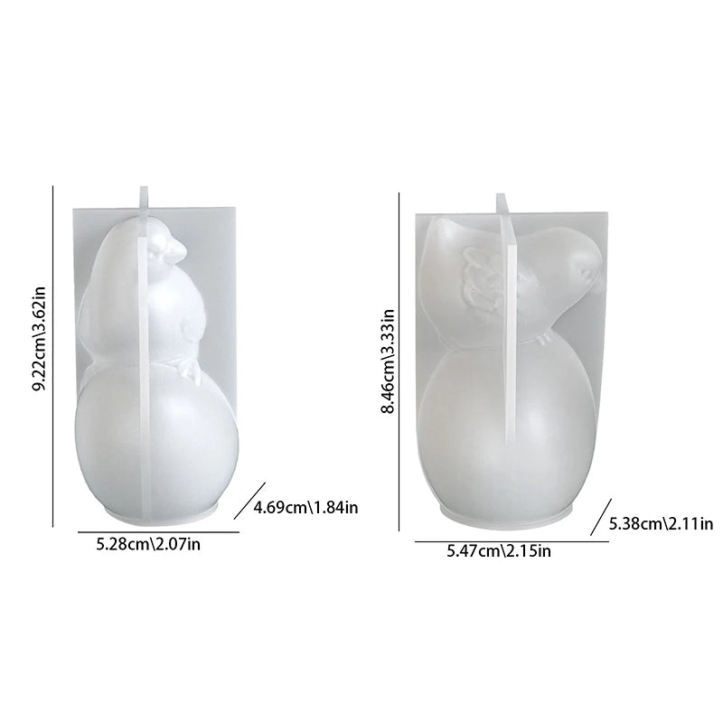 Easter Chicken And Egg Silicone Molds | Ideal For Easter Plaster Figurines, Scented Candles, Resin Crafts | Perfect Qme