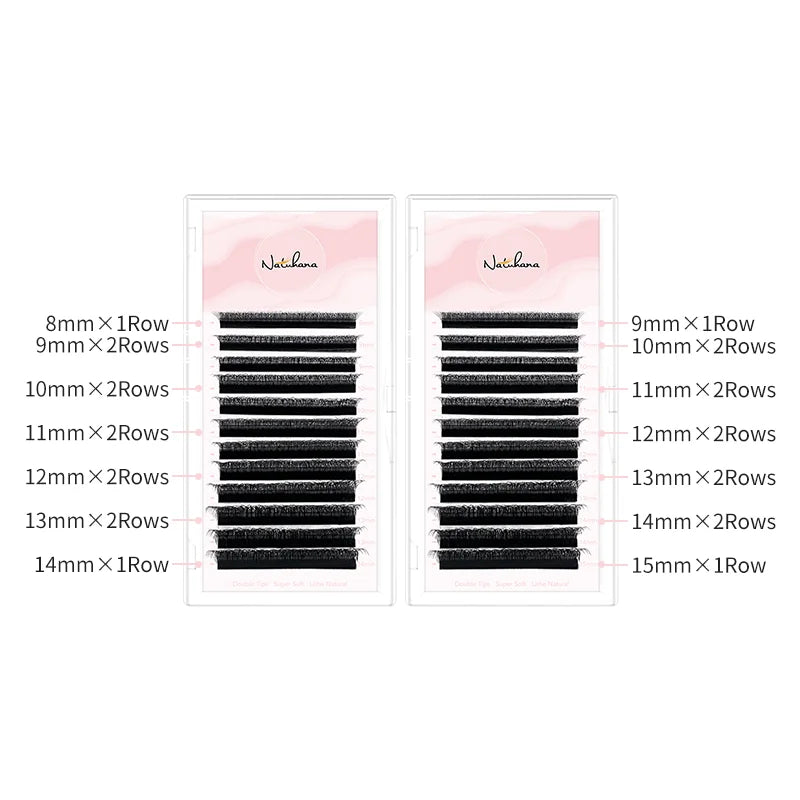NATUHANA 3DW Shape Eyelash Extension 3D Premade Volume Fan Lashes W Qme