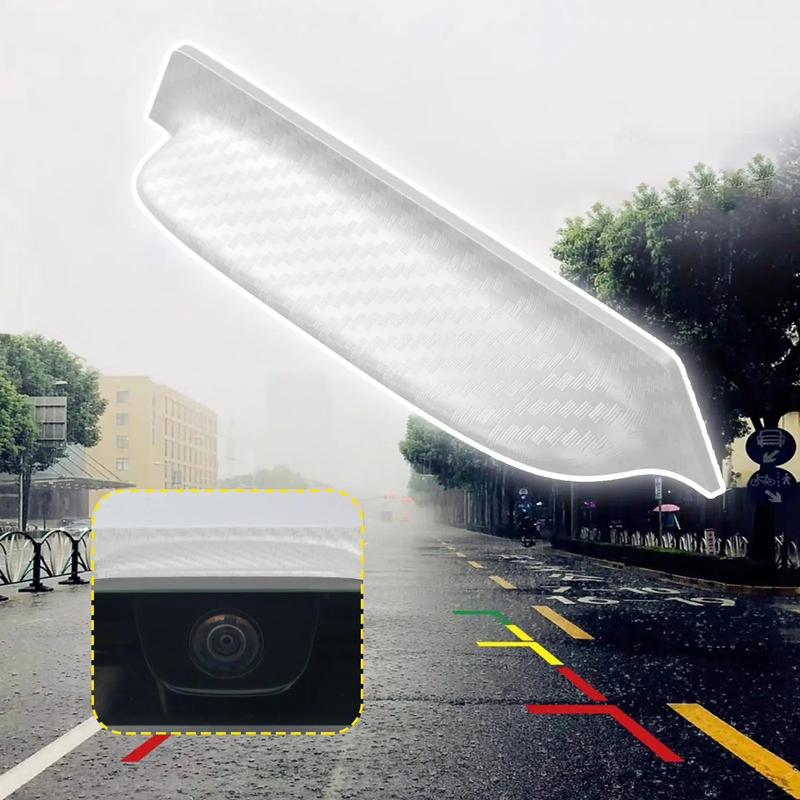 For Car Reversing Camera Rain Cover Backup Camera Cover 360 Degree View Anti-Rain Cover For Dust Protection Safety black/White Qme