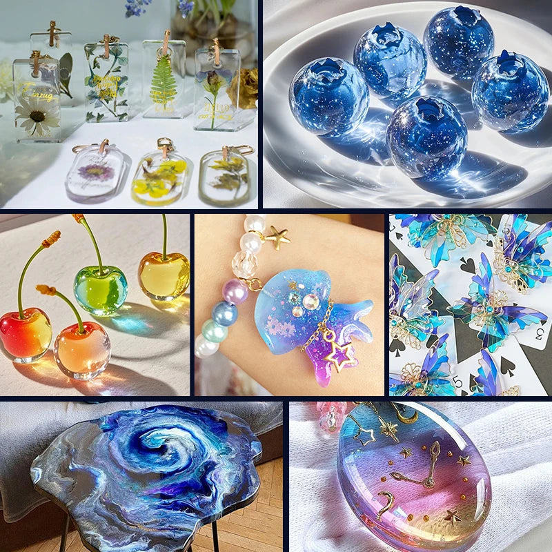 1:1 Crystal Clear Epoxy Resin Kit – Fast Cure, Heat Resistant for Art, Jewelry, Wood Table Tops & DIY Coating Projects Qme