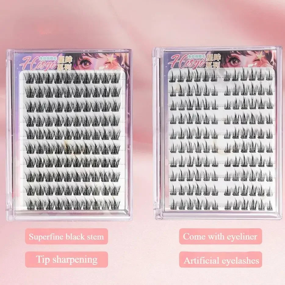 HISYI Glue-free false eyelashes, star eye glue-free series, segmented extensions, easy to use, and multiple styles Qme