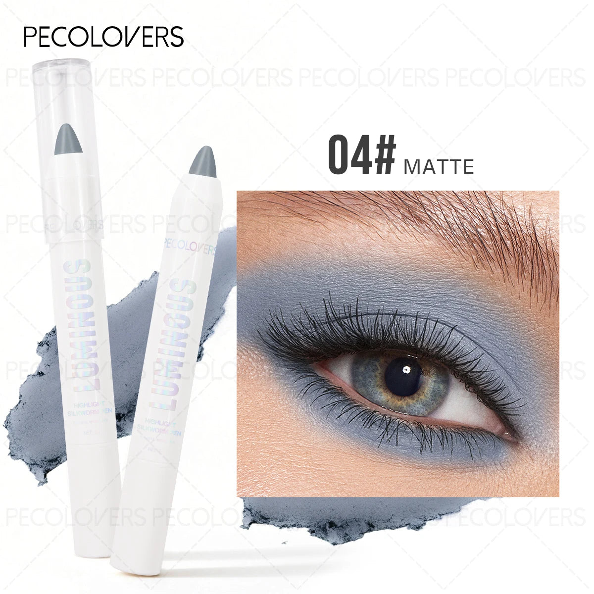 Single Fine Shimmer Eyeshadow Stick Brighten Ash Brown Travel Qme 04