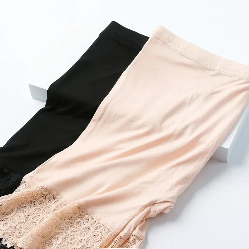 Women Big Safety Pants Soft Comfortable Modal Material Shorts Lace Qme