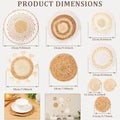 Woven Wall Decor Handwoven Boho Farmhouse Decorations 9-pieces Macrame Wall Art for Home Room Bedroom Kitchen Nursery Office Qme 9pcs CN