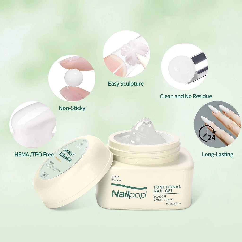 Nailpop No TPO HEMA Non Sticky Extension Gel Nails Art Manicure Qme
