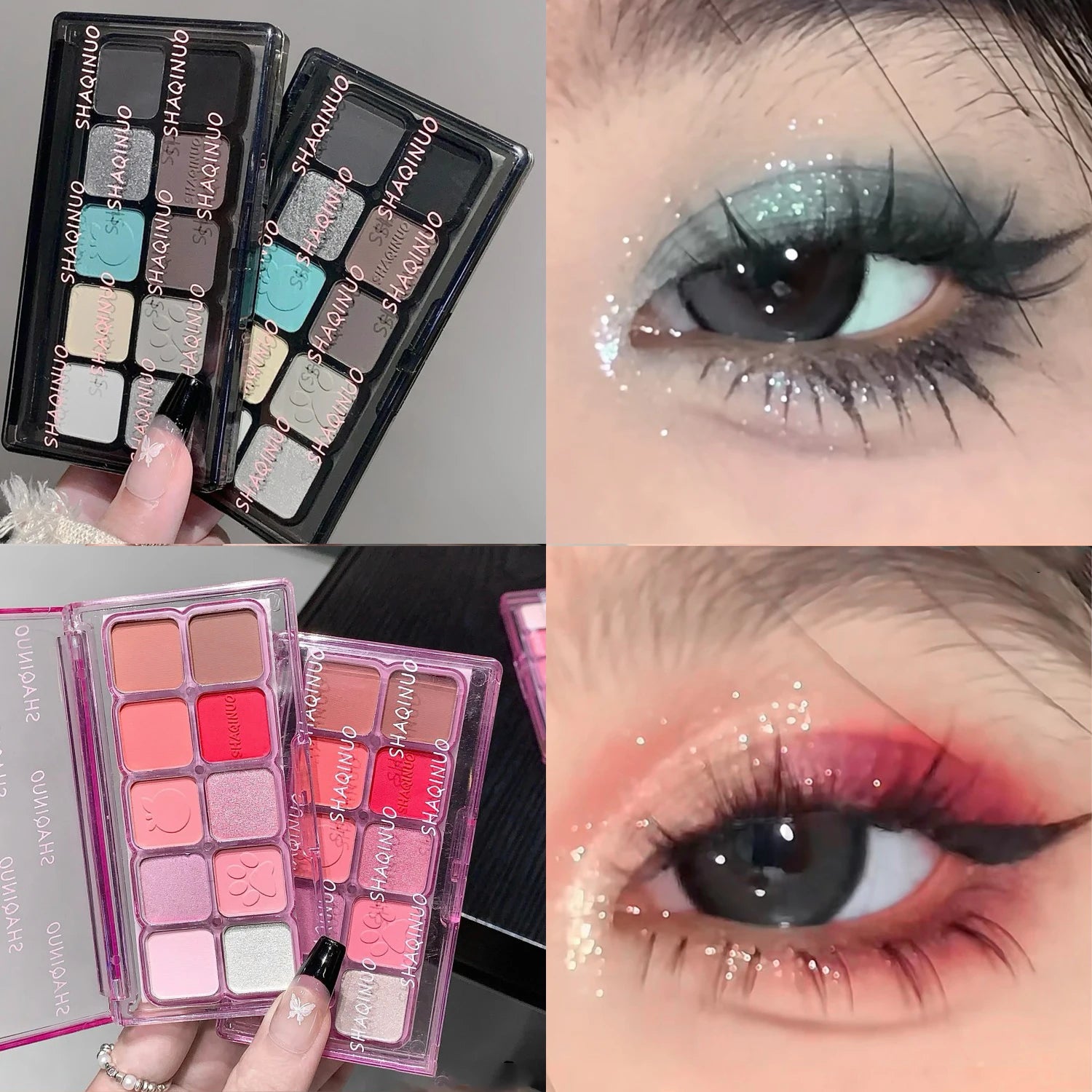 10-Color Eyeshadow Palette Colorful Matte Shimmer Pigment Smooth Qme N1008-01-02