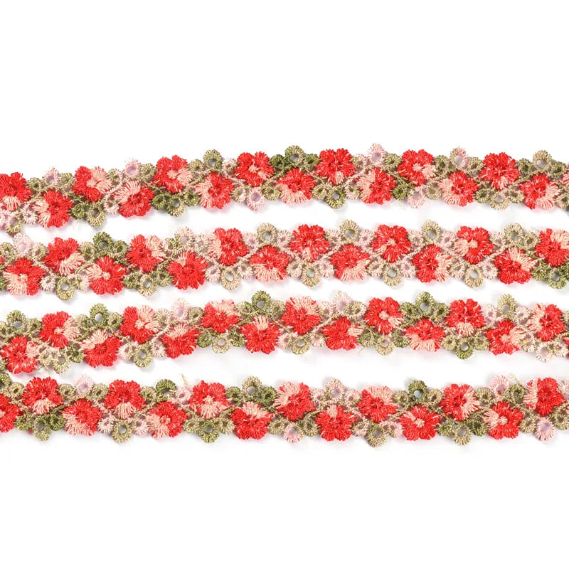 1yard 20mm Colorful Flower Lace Trim Ribbons Gift Wrapping DIY Clothing Sewing Accessories Wedding Party Decor Handmade Crafts Qme 1 1 yard a lot