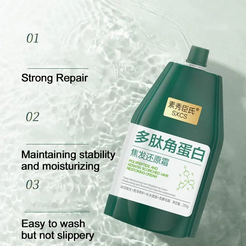 250g X3 Polypeptide Keratin Deep Conditioner Hair Mask Keratin Hair Restoring Cream Dry Damaged Burnt Hair Treatment Restoring Qme