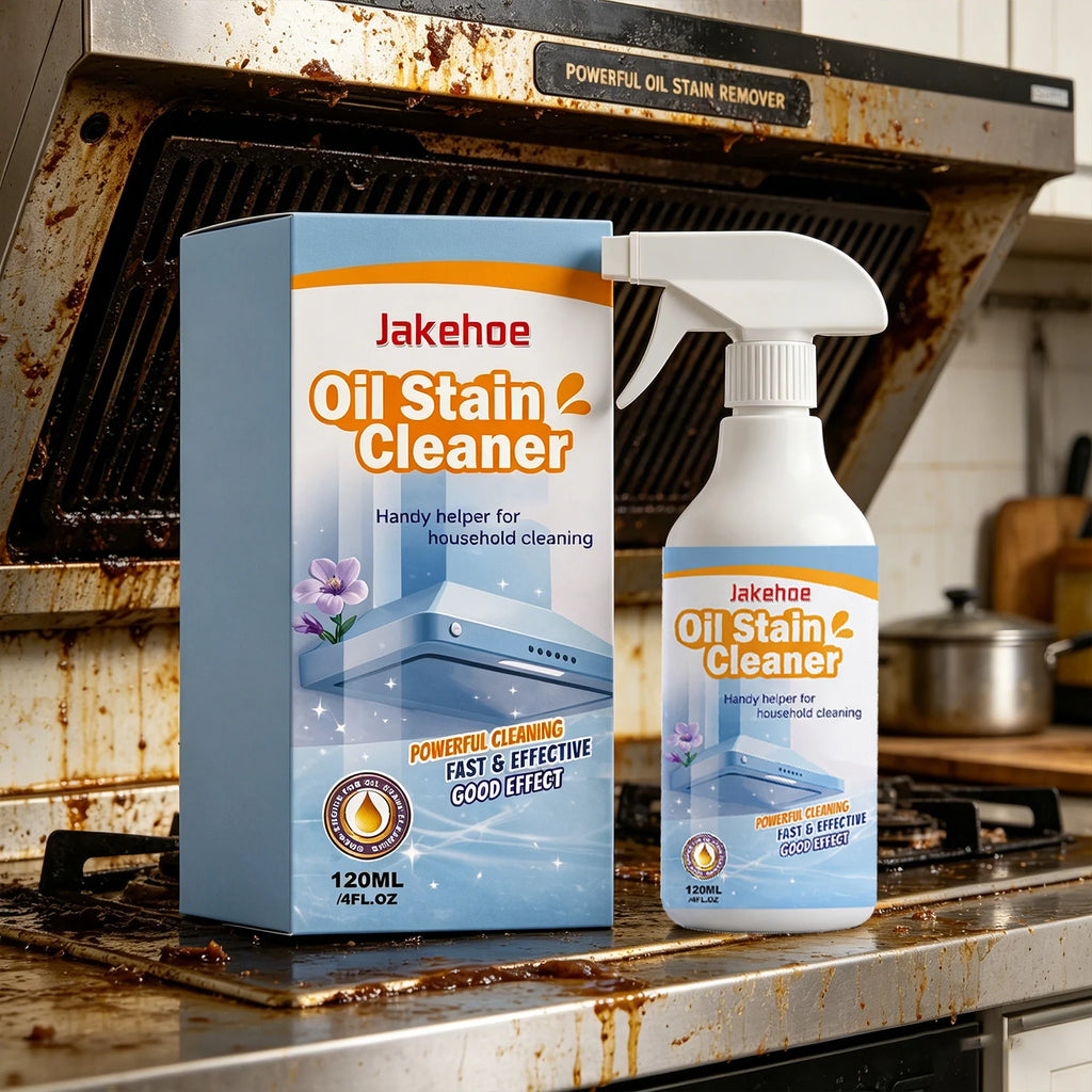 JAKEHOE Oil Stain Cleaner Spray Removing Tough Grease Polishing Restore Luster Fast-Acting Formula Heavy Duty Kitchen Degreaser Qme