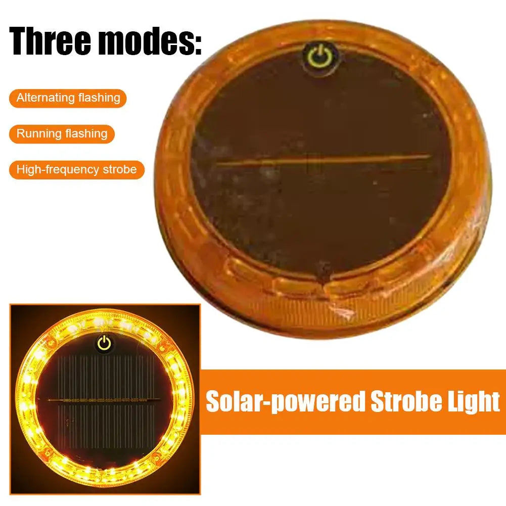 Solar Flash Warning Light Tail Flashing Touch Auto Charging Car Night Qme