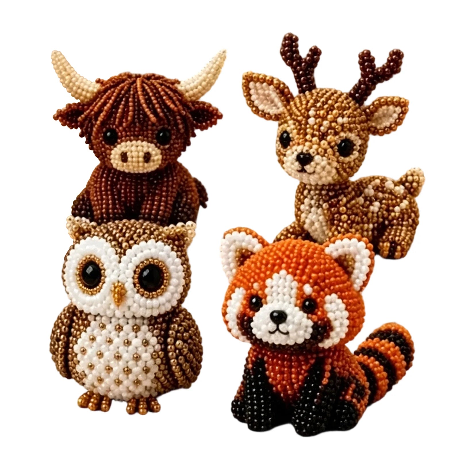 Cute Farm Animal Bead Craft Kit Diy 3d Beaded Ornament Set Perfect For Home Decor Keychains & Gift Giving Easy Craft Qme Style 4