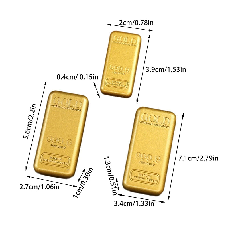 Home Decor Fake Gold Bar Simulated Golden Brick Movie Prop Novelty Qme
