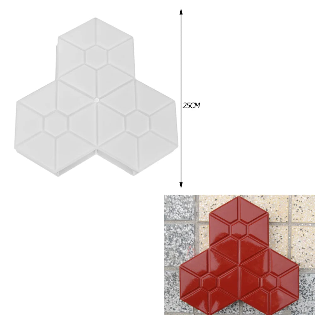 DIY Path Maker Paving Cement Brick Molds Outdoor Courtyard Garden Stone Road Walk Concrete Brick Carving Pavement Tools Qme C