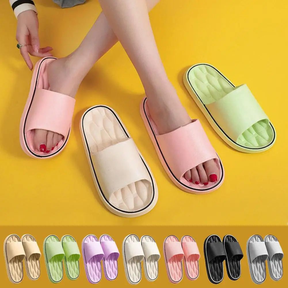 NEW Super Light Soft Slippers Simple Fashion Slides EVA Elastic Shoes Colorful Sneakers In Door Bathroom Flip Flops Qme