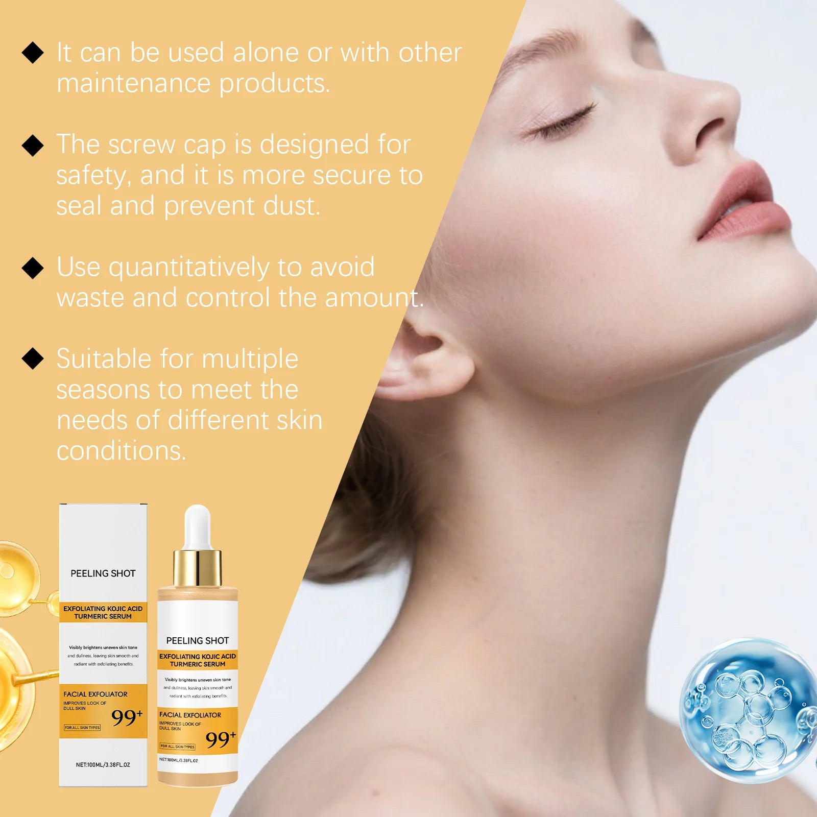 Turmeric Brightening Skincare Set Exfoliating Serum Moisturizing Cream For Dull & Acne-Prone Skin Brighten Even Tone Vegan Kit Qme