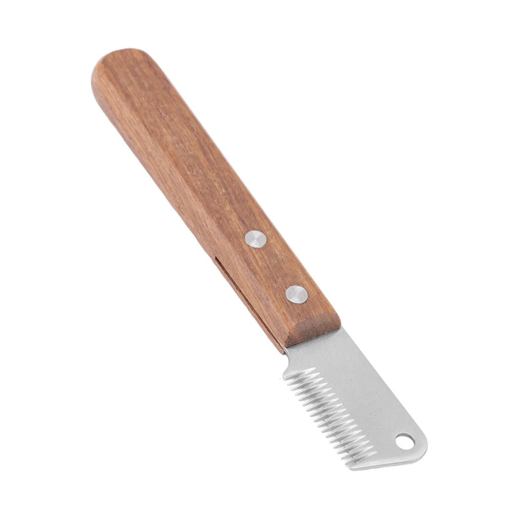 Wood Handle Dog Grooming Deshedding Comb Stainless Steel Pet Dematting Rake Brush Knot Remover Tool Reduce Shedding for Dogs Cat Qme