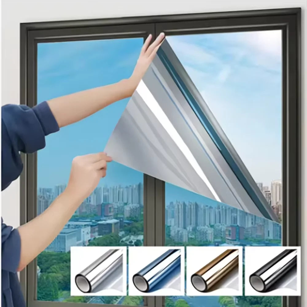 Household Insulated Glass Film Windows Balconies Privacy Protection Sun Protection One-Way Mirrors Window Film Stickers Qme