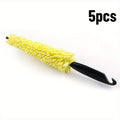 5pcs Effortlessly Clean Your Car Wheels with this Tire Rim Cleaning Tool! Qme Yellow