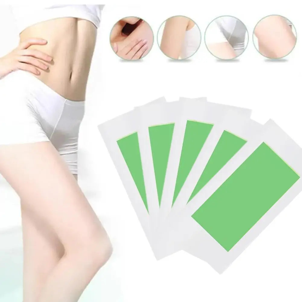 10stick Professional Hair Removal Wax Strips for Summer Depilation Double Sided Cold Wax Paper for Leg Body Face Useful Qme