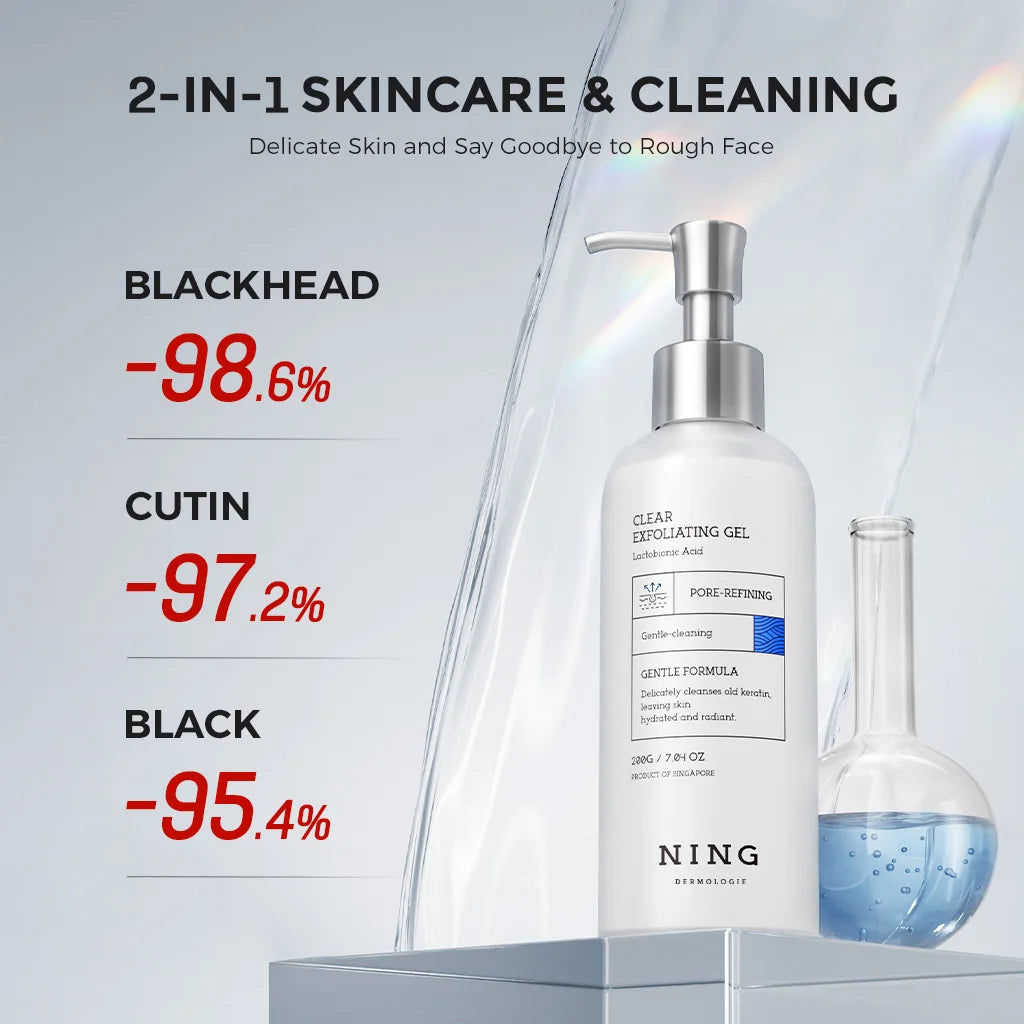 NING Exfoliating Gel Gentle Face Peeling Deep Pore Cleansing Qme