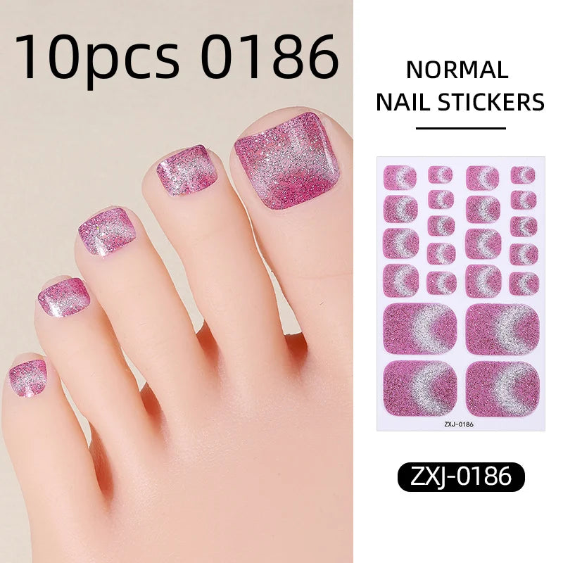 Cat Eye Style Nail Art Stickers Self adhesive Stickers For Toe Nails Full Cover Toenail Polish Stickers DIY Foot Decals Qme 10pcs 0186