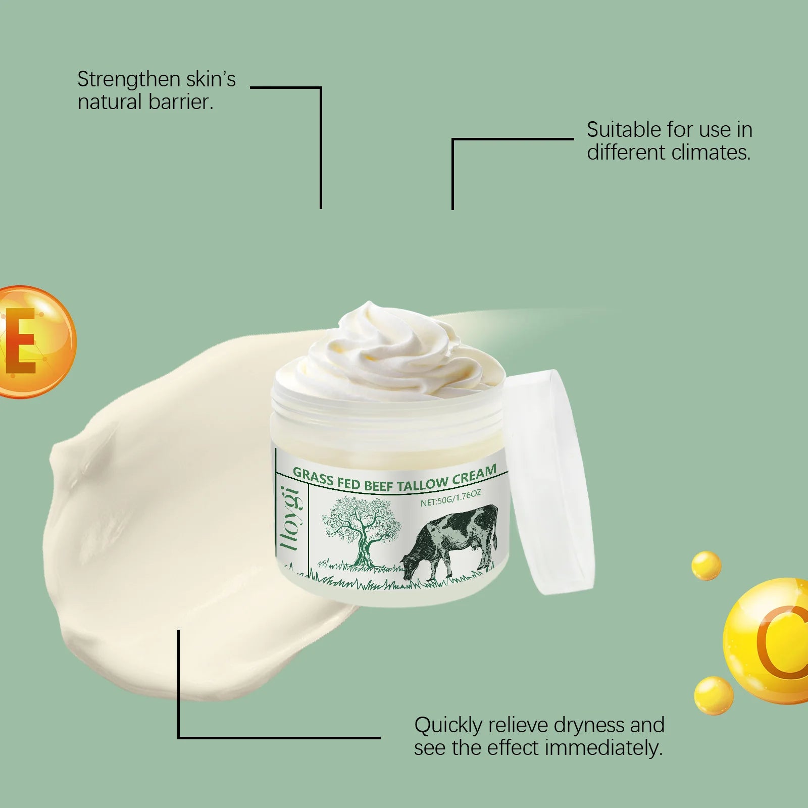 1/2/3Pcs Tallow Face Cream Lasting Moisturizing Body Lotion Rejuvenation Firming Nourishing Smooth Skin Care for Face Body Qme