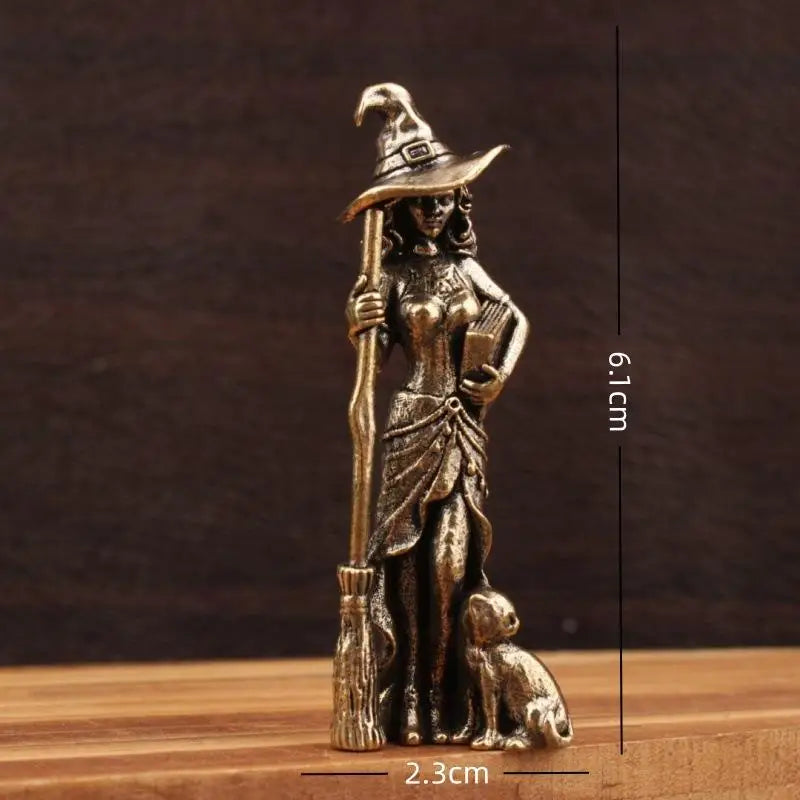 Home Ornament Retro Beautiful Wizard Characters Figurines Brass Magic Qme onesize
