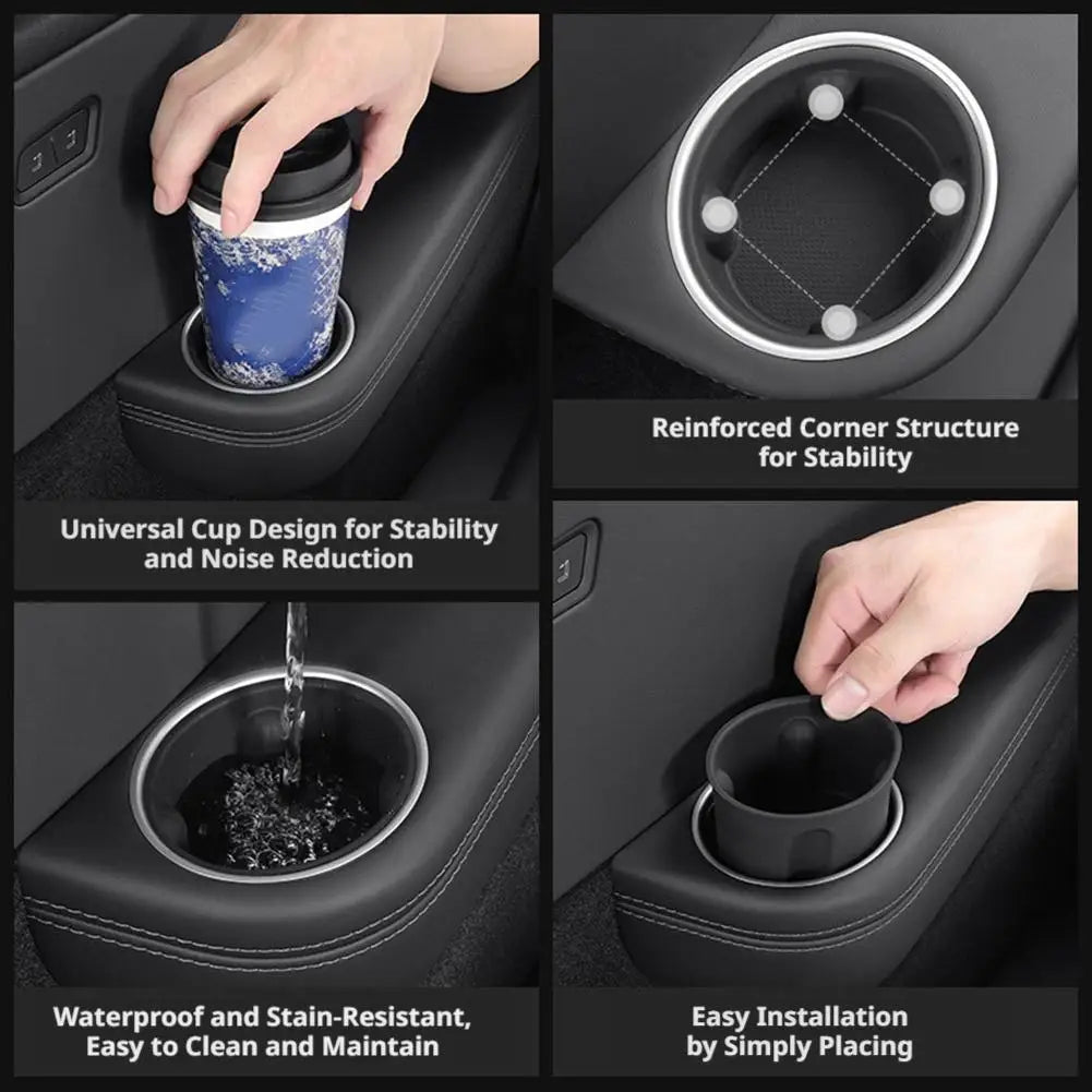 Water Cup Sleeves Tesla Model YL2026 Silicone Holder Insert Center Qme