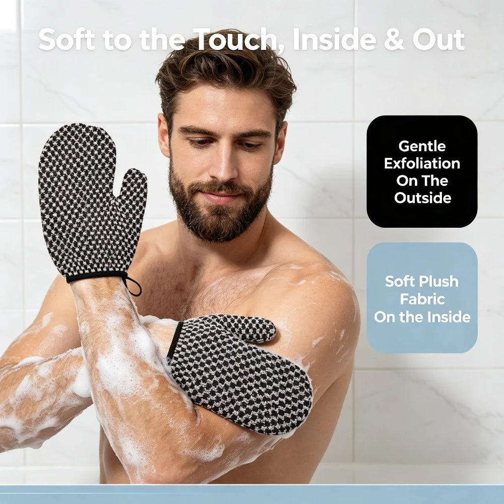 Soft Japanese Exfoliating Mitt Shower Glove Gentle Exfoliation Deep Qme