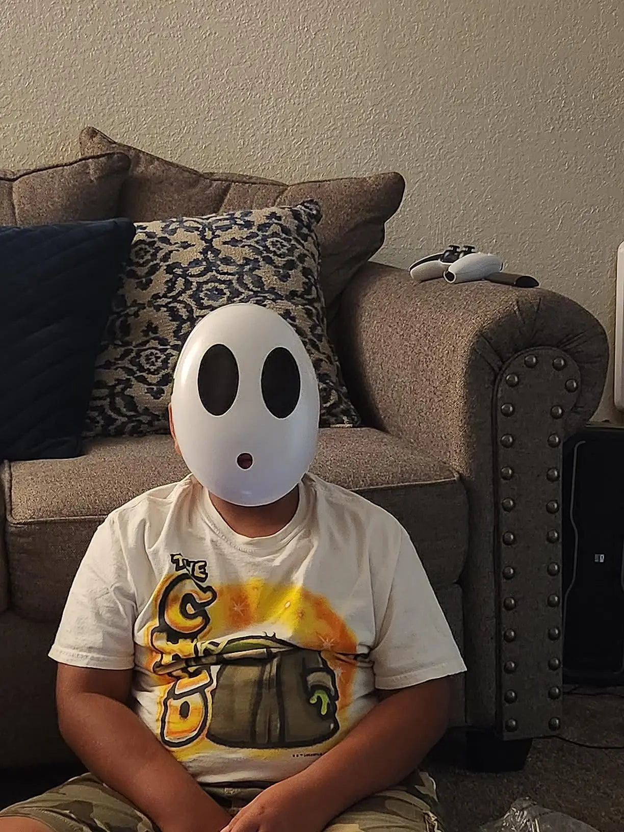 Game Super Luigi Bros Shy Guy Mask Creative Halloween Personality Cosplay Unisex Adult Kid Full Face White Masquerade Prop Qme