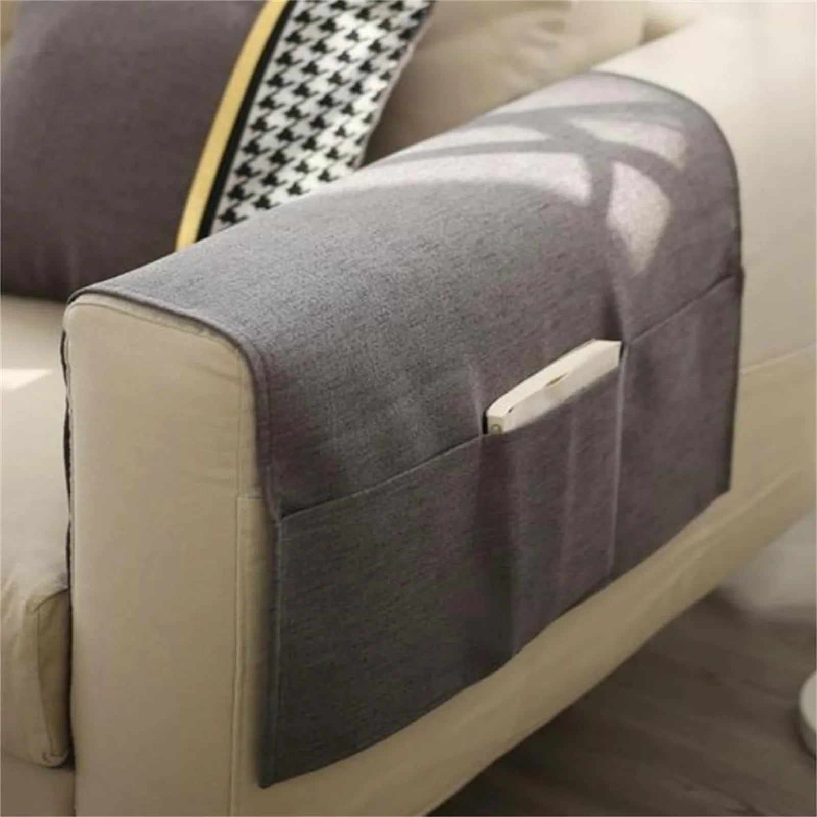 Sofa Armrest Organizer with Pockets Sofa Armchair Storage Bag Non-Slip Hanging Couch Pouch for TV Remote Control Cellphone Bag Qme