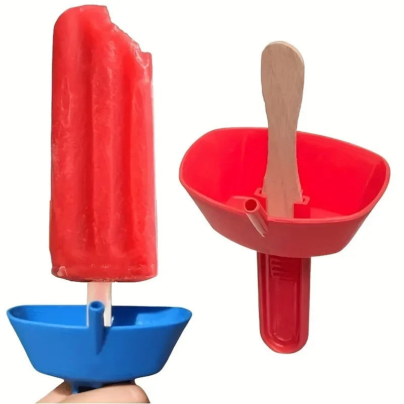 New Drip-Proof Popsicle Rack Drip Free Ice Holder No Mess Free Frozen Treats Rack Popsicle Holder with Straw For Kids Ice Cream Qme