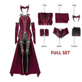 Scarlet Cosplay Witch Maximoff Wanda Vision Cosplay Costume Headwear Cloak and Pants Full Set Outfit Halloween Accessories Props Qme Red XXL wanda