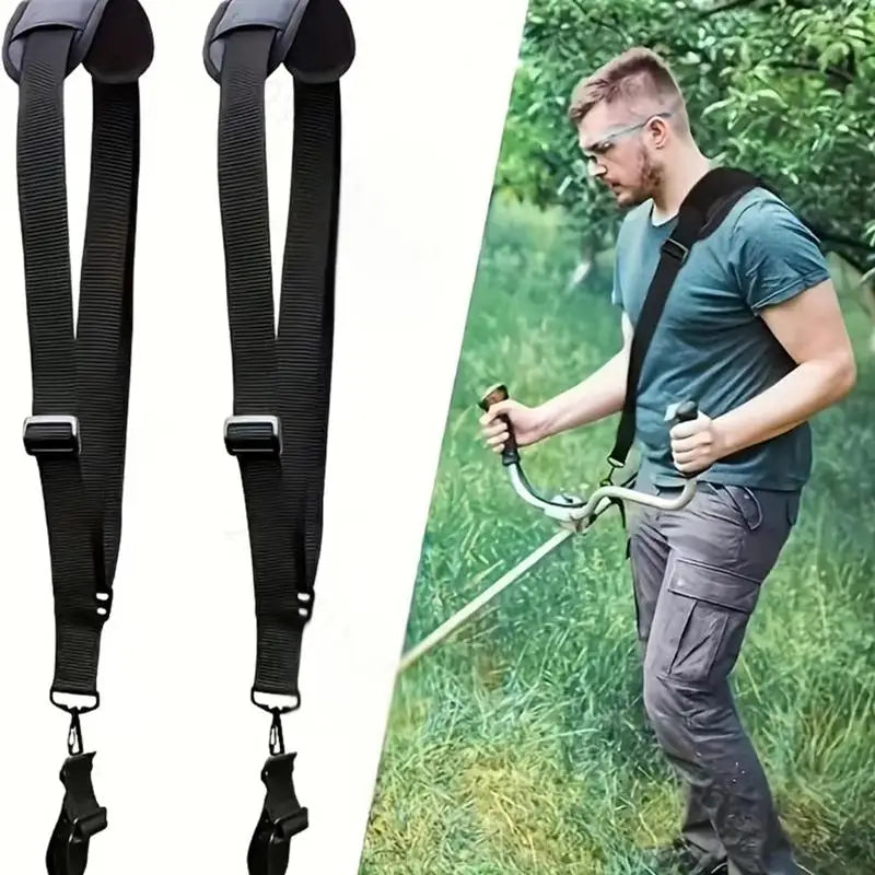 Universal Ergonomic Padded Backpack Straps for Brush Cutter - Adjustable Nylon Shoulder Harness Belt Qme