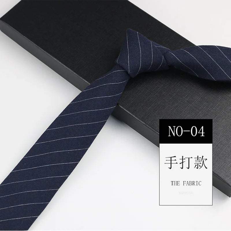 Cotton Skinny Tie Men Women Casual Plaid Strip Neck Party Business Qme RT1