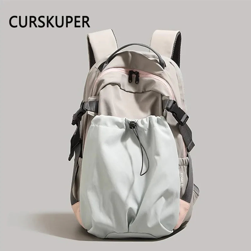 Retro Tooling Large Capacity Backpack Simple Lightweight Travel Qme Dark Grey 14 inches