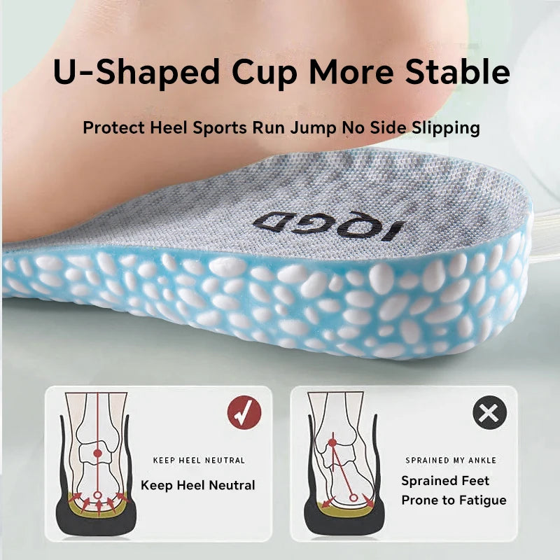 EVA Material Invisible Height Increase Insoles Shoes Breathable Shock Qme