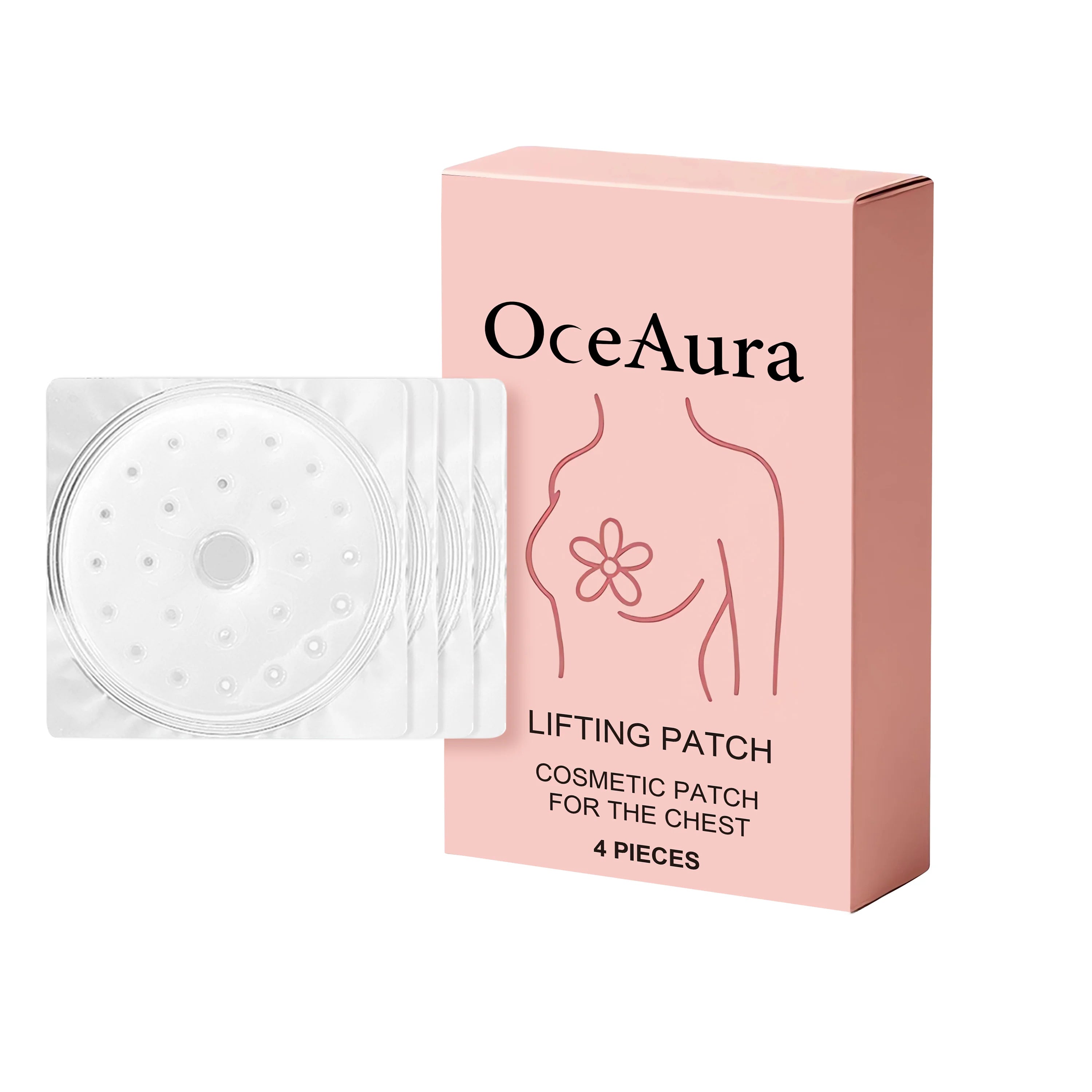 OceAura Chest Lifting Patch Deep Nourishing Skin Elasticity Enhancing Sagging Reducing Plumping Gentle Breast Firming Stickers Qme 4PCS