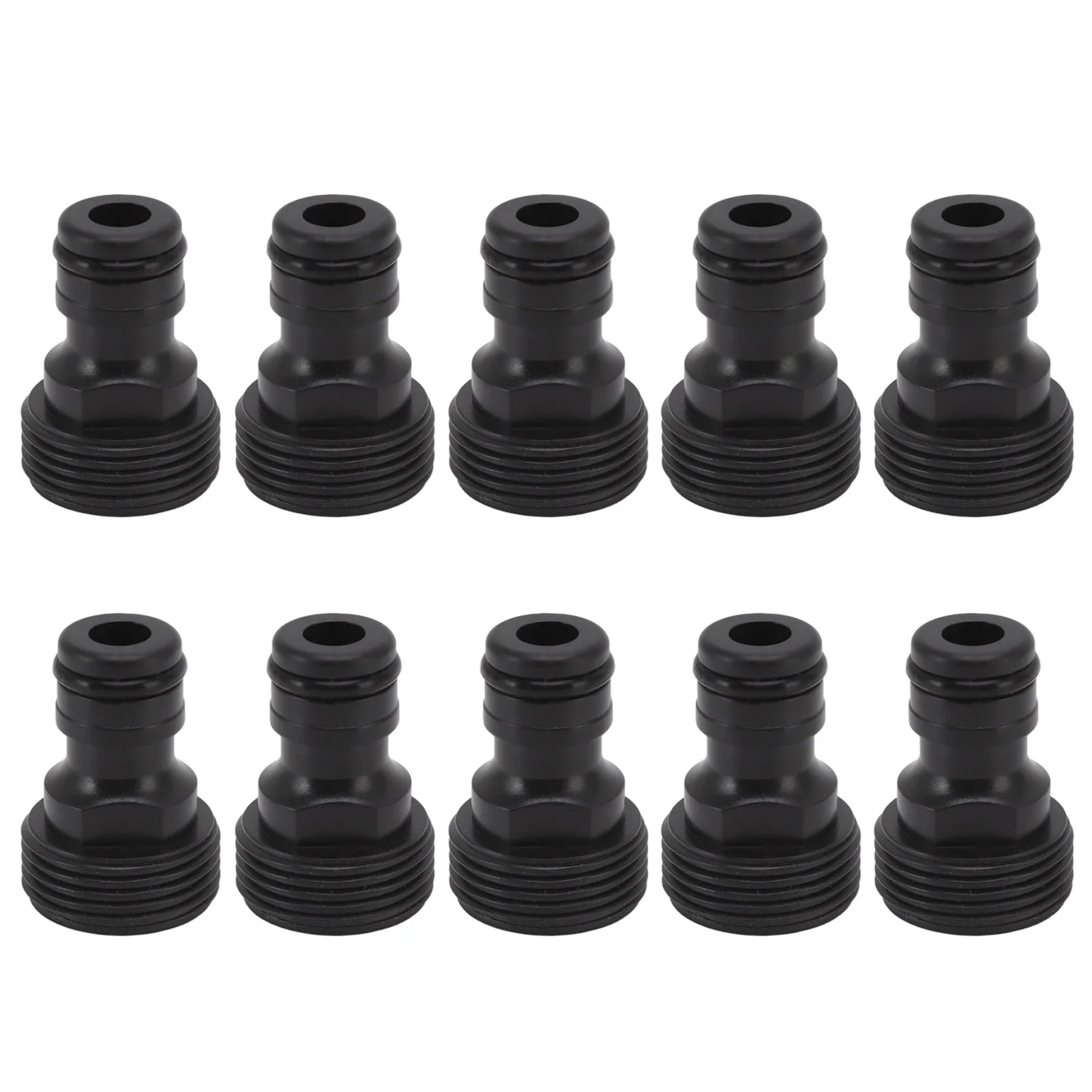 10Pcs Plastic G3/4 Male Thread Tap Connector 25mm Hose Nipple Quick Coupler Reinforced Thread Faucet Adapter for Garden Watering Qme black