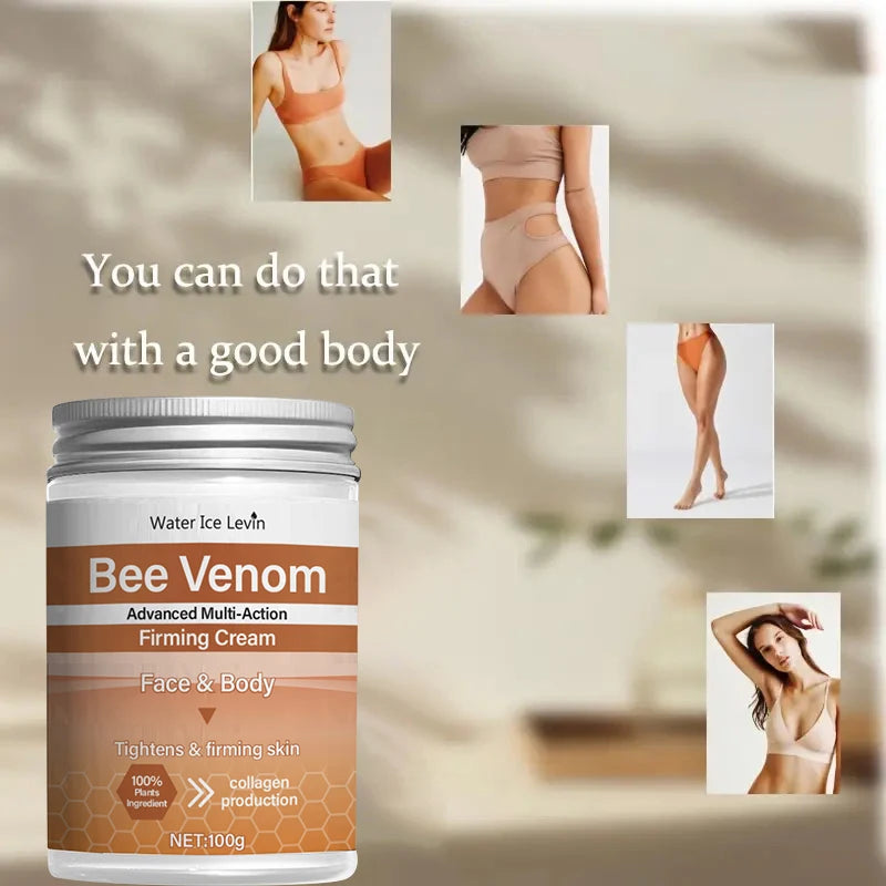 Bee Venom Firming Abdominal Cream - Plant-Based, Moisturizing and Hydrating, Contains Hyaluronic Acid, Suitable for All Skin Types, Gentle on Sensitive Skin, Turmeric Skincare Qme