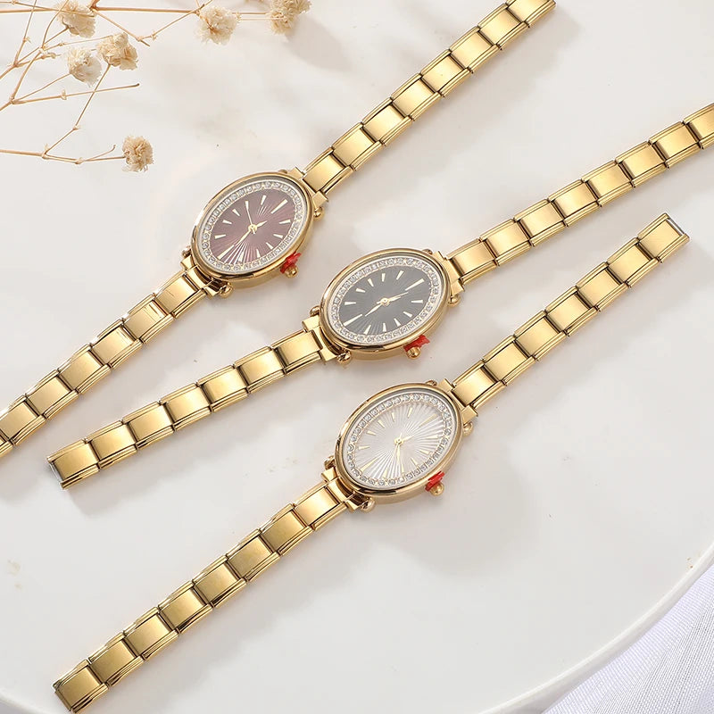 Y2K Wholesale High Quality Colorful Flowers Stainless Steel Watch Bracelets Women's 9mm DIY Italian Charm Bangle Jewelry Gifts Qme