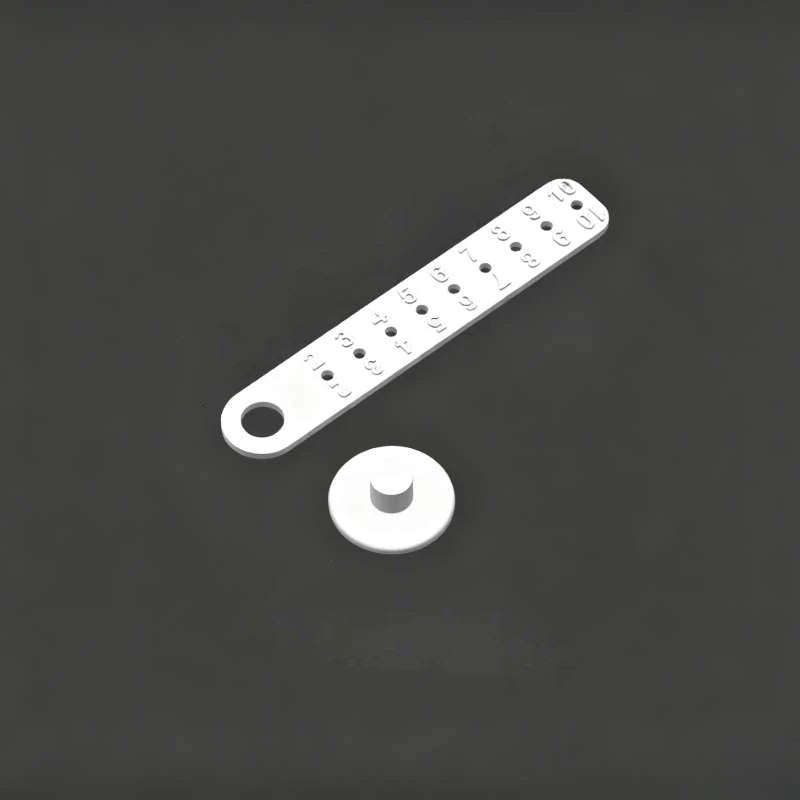 1 Set Pottery Clay Circular Cutting Ruler Divider 0.79-6.3Inch Flexible Interchangeable Perforated Clay Craft Tool Qme White