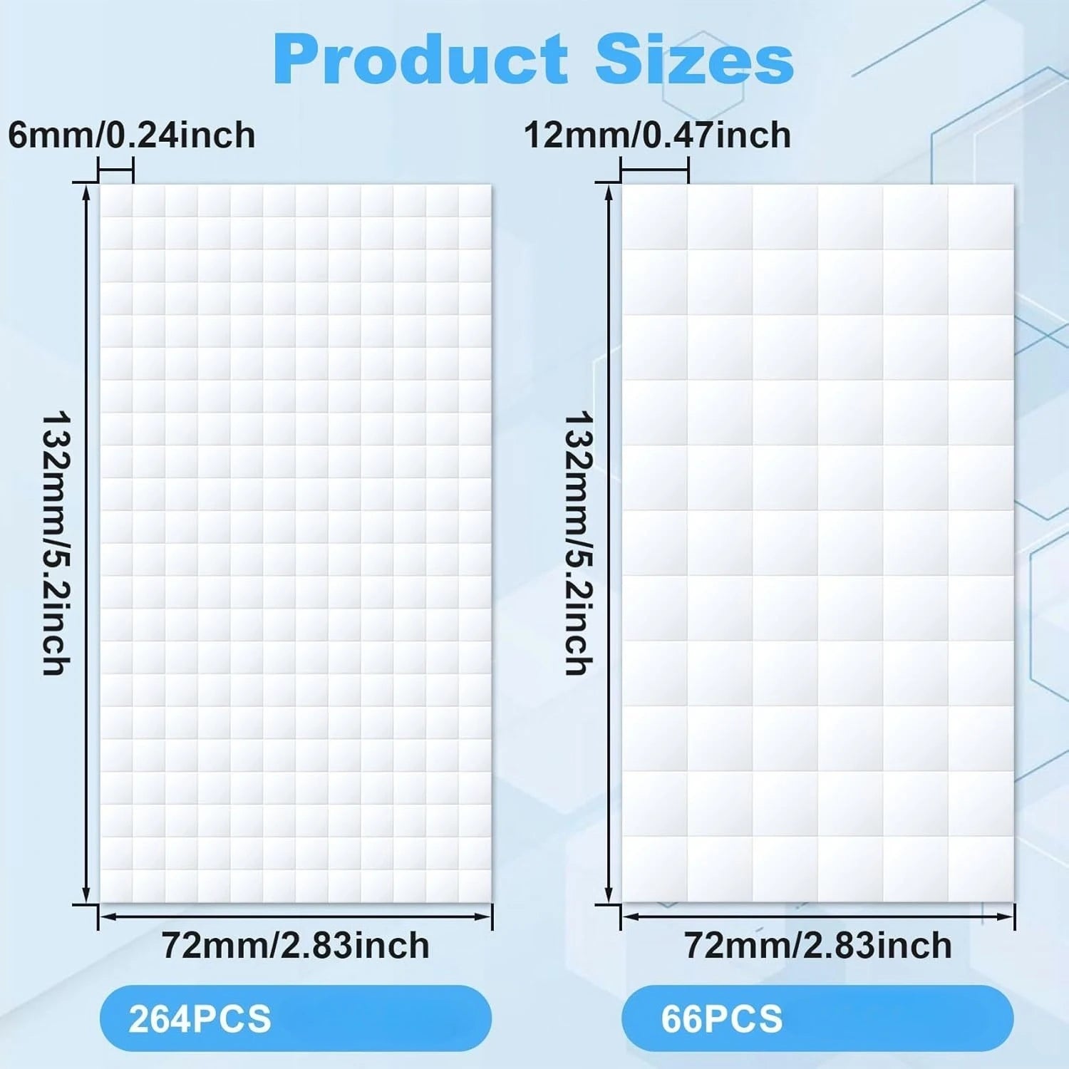 Foam adhesive square sheet, double-sided self-adhesive dots, pre-cut square strip-shaped foam tape, suitable for DIY art Qme