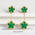 High Quality Stainless Steel Five-Leaf Flower Plant Earrings Classic Luxury For Woman Party Wedding Jewelry Hot Sale Clover Qme Earrings 17