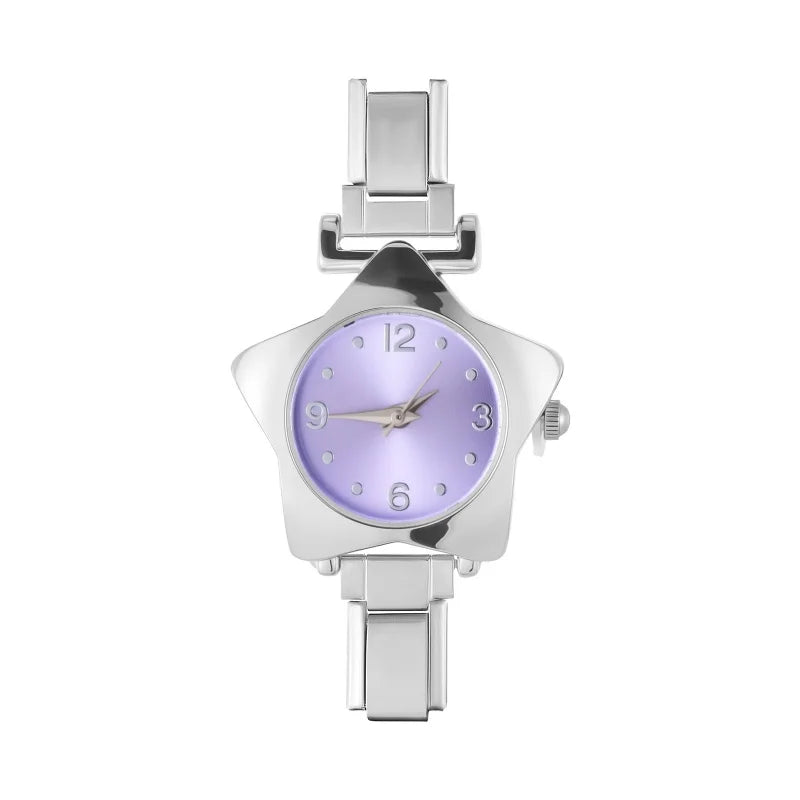 1 Piece Gold Retro Simple Men Women's Watch Stainless Steel Strap Watch Star Dial Casual Fashion Watch Suitable for Daily Wear Qme Style 25