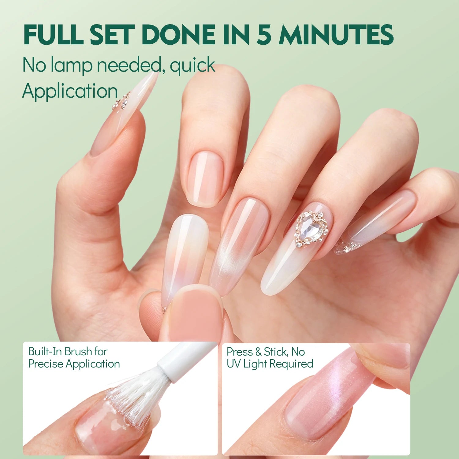 Nailpop Nail Safedry Eco Adhesive Strong Hold Non Whitening Gentle Qme