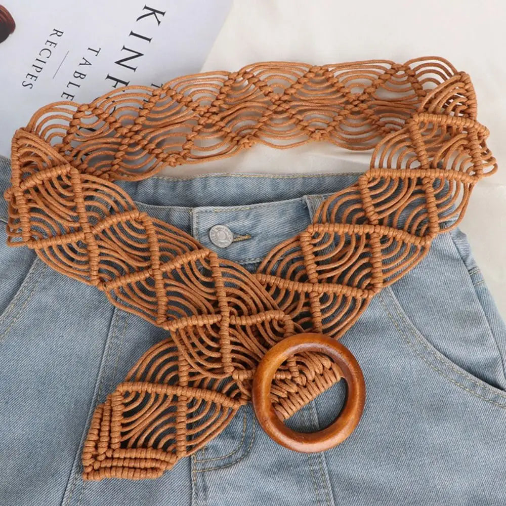 Dress Waistbands Accessories Waist Rope Beach Wax Ethnic Belts Qme