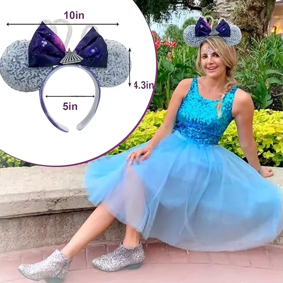 Mickey Mouse Ears Headbands Space Mountain Princess Party Decoration Cosplay Hair Accessories Hairband for girl Women Adult Qme